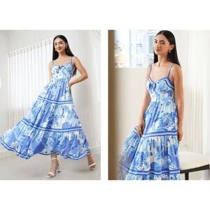 Yumi Kim STASSI MAXI Dress DIVA PAISLEY BLUE Size Small